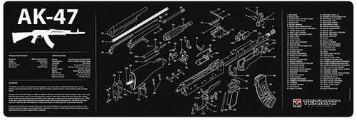 TekMat AK-47 Rifle Mat 12"x36" Black Includes Small Microfiber TekTowel Packed In Tube R36-AK47